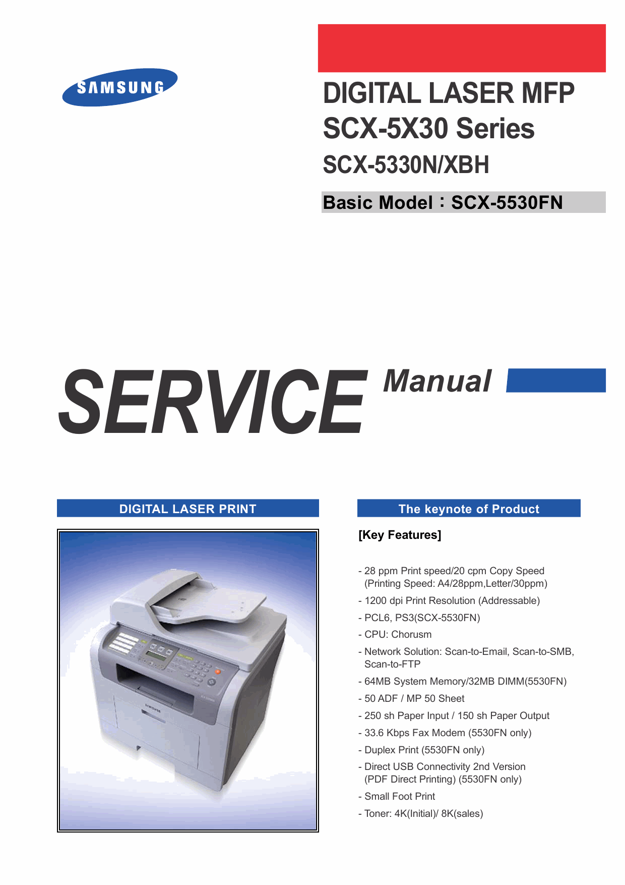 Samsung Digital-Laser-MFP SCX-5330N Parts and Service Manual-1